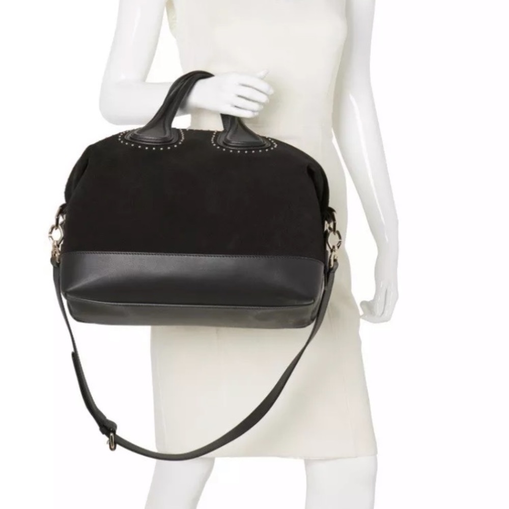 🎁Givenchy nightingale black suede studded satchel - Picture 3 of 9